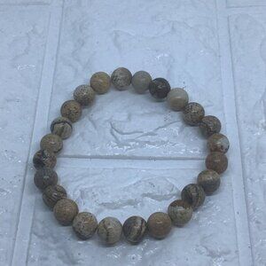 Synthetic‎ Stones Gemstones 8mm Beaded Bracelet Unisex Brown Tan Earthy Boho